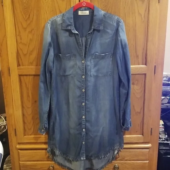bella dahl denim shirt dress Bella Dahl Paisley Pullover Shirt Dress in Vintage Horizon Wash